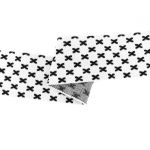 Rib žakárový - bílý +černé křížky - 7x100 cm vyrobeno v EU