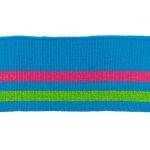 Rib žakárový modrý s dvěma pruhy - 7x100 cm