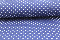 Modrá marina bavlna se středními bílými puntíky -1,1 cm vyrobeno v EU- atest pro děti bavlna