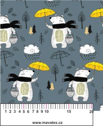 Medvídkové s deštníky-sublimační digitální tisk mavaga design