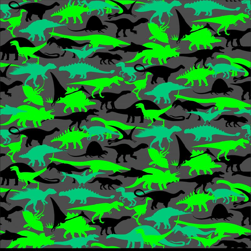 Beránek softshell kamufláž dinosaurové FLUO zelená -desen 111 mavaga design