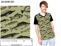Obrys ryby na army- digitální tisk mavaga design