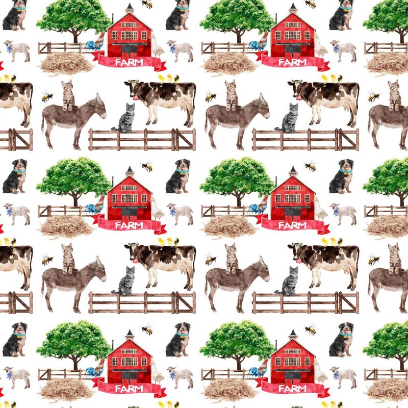 Farma zvířátka , plot a dům- -digitální tisk mavaga design