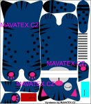 Pyžamožrout PANEL- kočička tmavě modrá -SOFT vyrobeno v EU