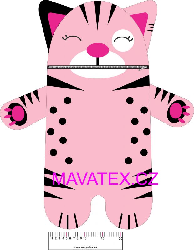 Pyžamožrout - kočička růžová -SOFT vyrobeno v EU