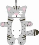Pyžamožrout panel - kočička šedivá-SOFT vyrobeno v EU