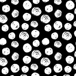 Akvarelové puntíky na černé- digitální tisk mavaga design