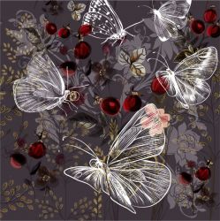 Motýlkové a šípky na šedo-hnědá -sublimační digitální tisk mavaga design