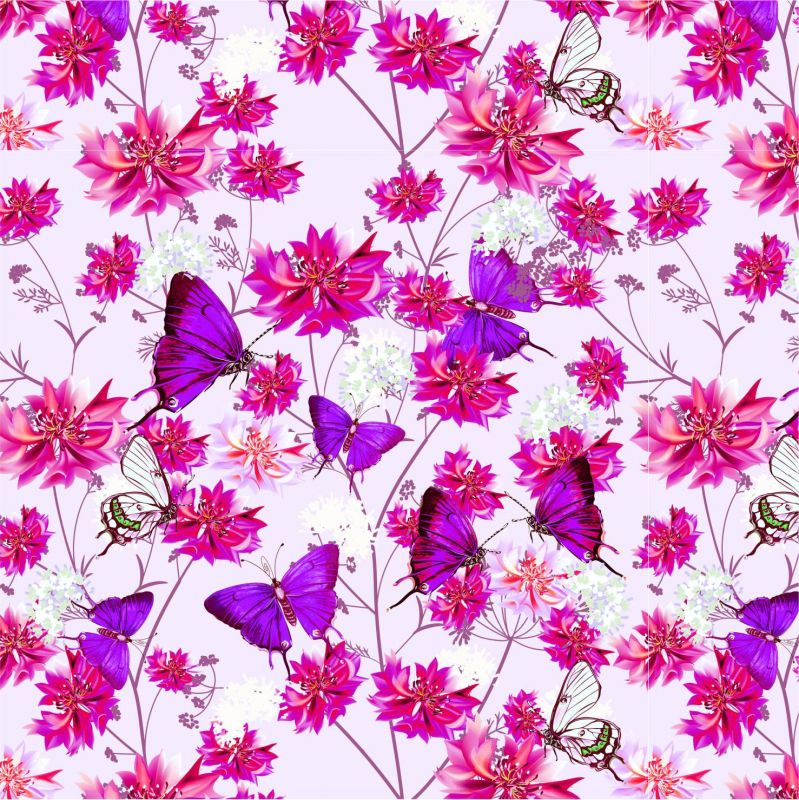 Růžový motýlkové s chrpami-sublimační digitální tisk mavaga design