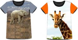 PANEL na triko –slon+žirafa- varianty -DĚTSKÉ mavaga design