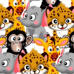 Vykluná jungle zvířátka -sublimační digitální tisk mavaga design