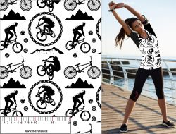Cyklistika bílo-černá -sublimační digitální tisk mavaga design