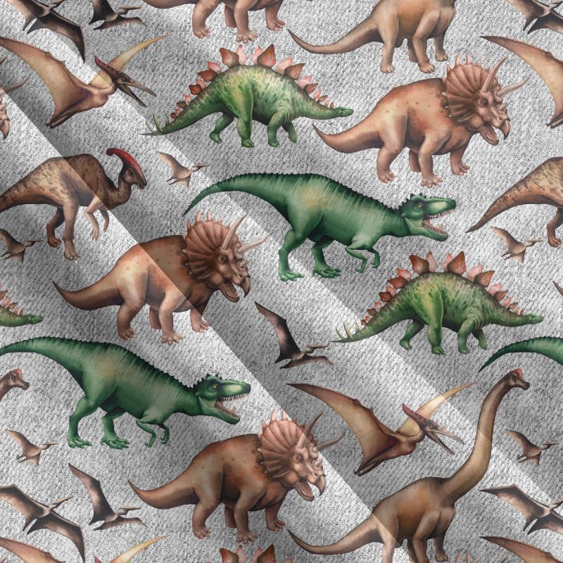 Dinosaurové šedý denim-sublimační digitální tisk mavaga design