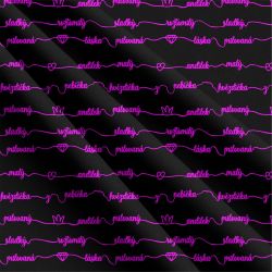 Malé lásky TEXTY černá+mlaina -sublimační digitální tisk mavaga design