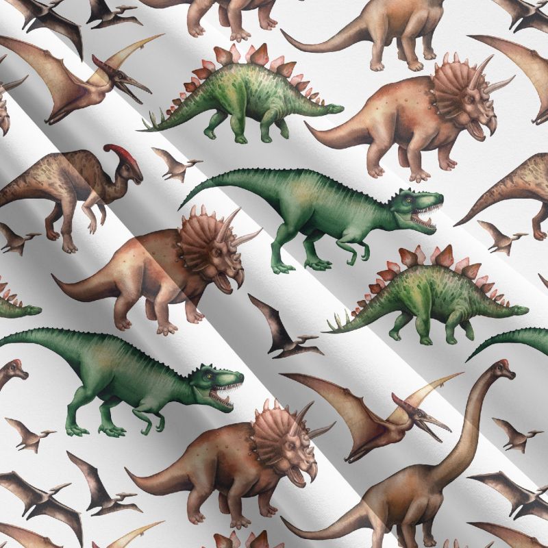 Dinosaurové na bílé-sublimační digitální tisk mavaga design