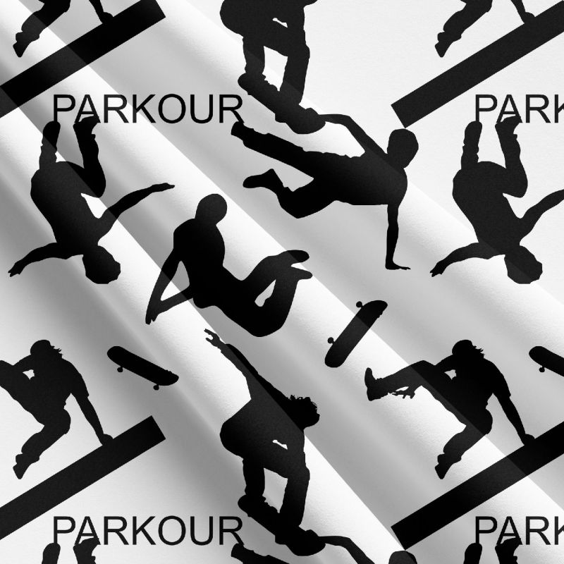 Parkour černo-bílát -sublimační digitální tisk mavaga design