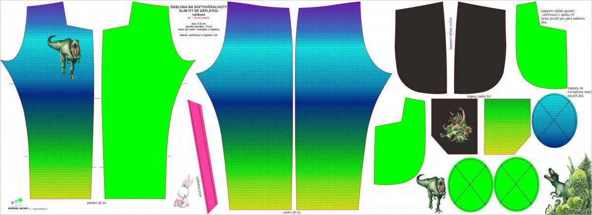 Panel na softshelové kalhoty -DESEN 2 mavaga design