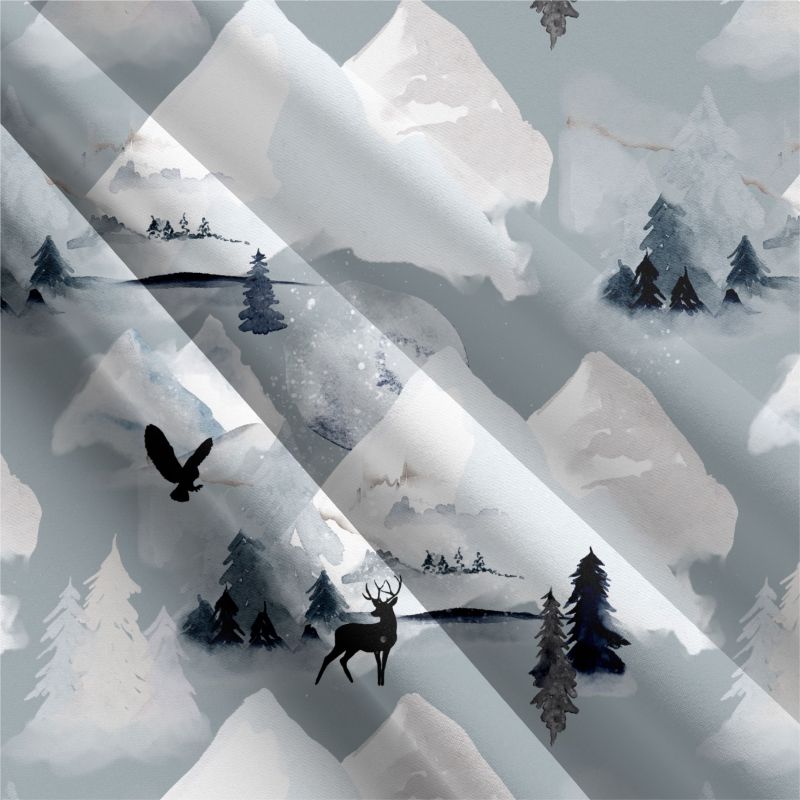 Zasněžené hory šedé- digitální tisk mavaga design