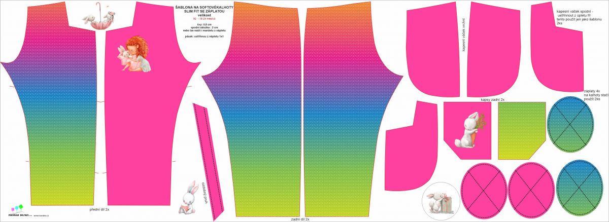 Panel na softshelové kalhoty- DESÉN 1 mavaga design