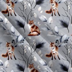Zimní lišky na tmavé- digitální tisk mavaga design