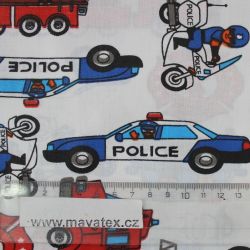 Dětská látka s hasiči a policisty vyrobeno v EU