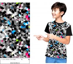 Různobarevné trojúhelníky -sublimační digitální tisk mavaga design