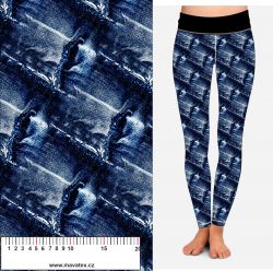 Jeans díry modrá- digitální tisk mavaga design