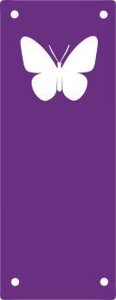 Koženkový štítek vyřezávaný malý- fialový 74-varianty - Motýl vyrobeno v EU