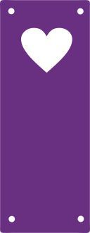 Koženkový štítek vyřezávaný malý- fialový 74-varianty - Srdíčko vyrobeno v EU