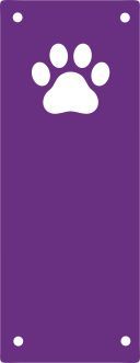Koženkový štítek vyřezávaný malý- fialový 74-varianty - Tlapka vyrobeno v EU