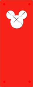 Koženkový štítek vyřezávaný malý- jasně červená 70-varianty - Mickey vyrobeno v EU