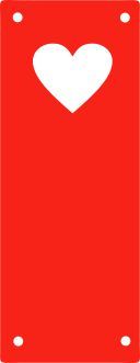 Koženkový štítek vyřezávaný malý- jasně červená 70-varianty - Srdíčko vyrobeno v EU