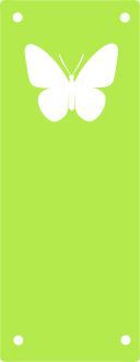 Koženkový štítek vyřezávaný malý- jasně zelený 76-varianty - Motýl vyrobeno v EU
