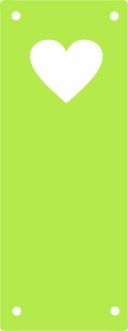 Koženkový štítek vyřezávaný malý- jasně zelený 76-varianty - Srdíčko vyrobeno v EU