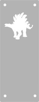 Koženkový štítek vyřezávaný malý- světle šedý 120-varianty - Dinosaurus vyrobeno v EU