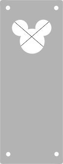 Koženkový štítek vyřezávaný malý- světle šedý 120-varianty - Mickey vyrobeno v EU
