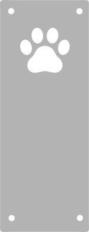 Koženkový štítek vyřezávaný malý- světle šedý 120-varianty - Tlapka vyrobeno v EU