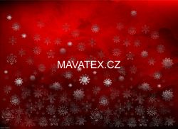 PANEL na šaty / triko/leginy -vánoční vločky na ČERVENÉ- varianty mavaga design