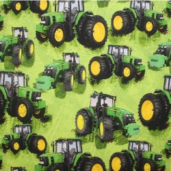 Teplákovina zelené traktory na zelené - 260 gsm
