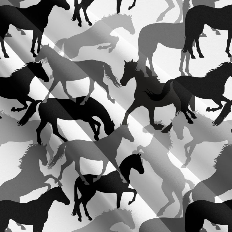 Koně na bílé kamufláž-sublimační digitální tisk mavaga design