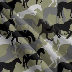 Koně na army kamufláž-sublimační digitální tisk mavaga design