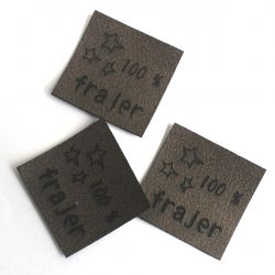 Koženkový štítek gravír - "100% frajer "- varianty vyrobeno v EU