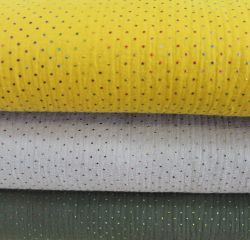 Mušelín ( fáčovina ) žlutý s multicolour puntíky vyrobeno v EU- atest pro děti bavlna