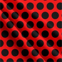 Černý puntík na červené - 3 cm - digitální tisk mavaga design