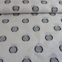 Světlá tkanina žakár s puntíky vyrobeno v EU- atest pro děti bavlna