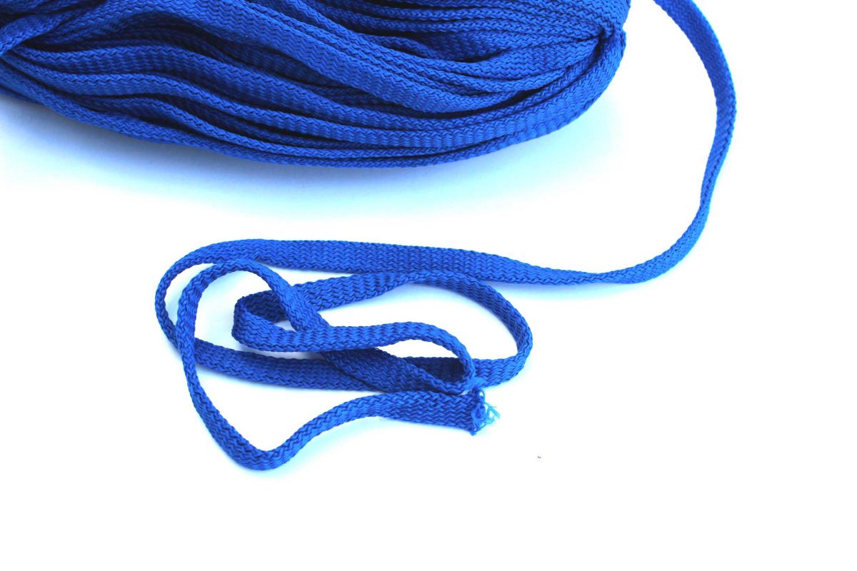 Plochá tkanice královská modrá 1cm -tkanice k teplákům, stahovací tkanice, šňůrka na stahování kalhot vyrobeno v EU