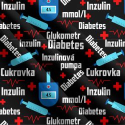 Diabetes černá -sublimační digitální tisk mavaga design