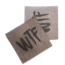 Koženkový štítek gravír - " WTF "