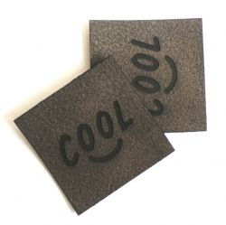 Koženkový štítek gravír - " COOL " vyrobeno v EU