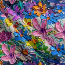 Impresionistické malované květy- sublimační digitální tisk mavaga design